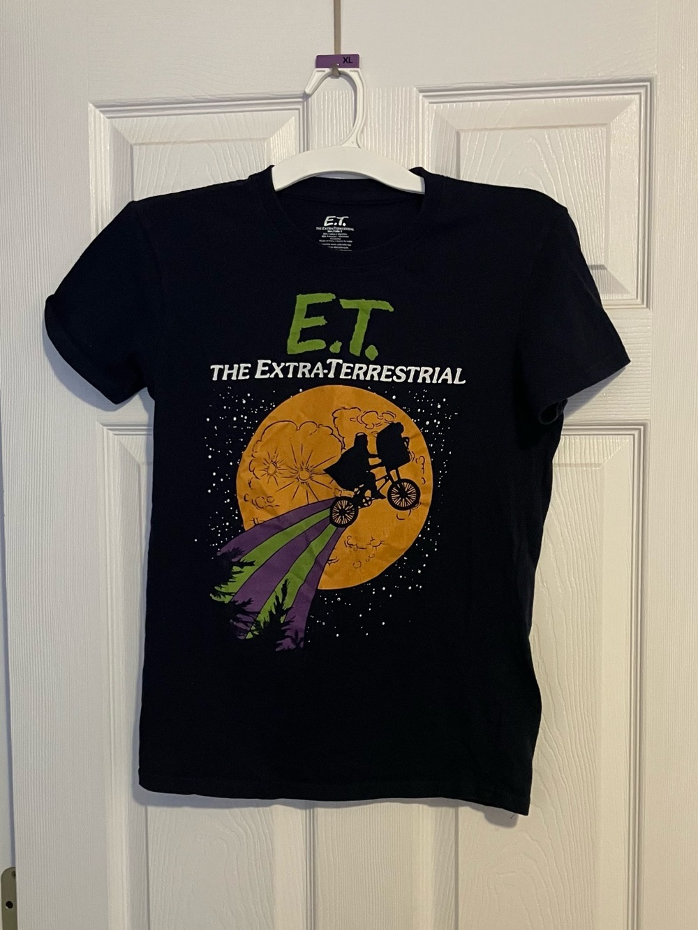 E.T. T-Shirt Men's Size S Blue The Extra-Terrestrial Graphic Logo Short Sleeve